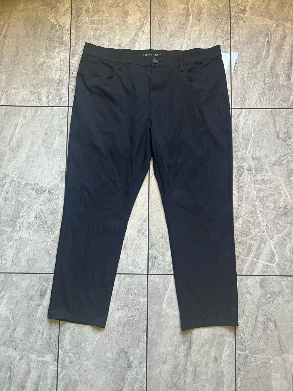 TravisMathew Mens Black Performance Golf Pants Size 40 Black 100% Polyester Tech